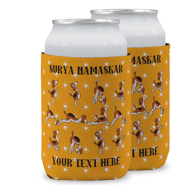 Custom Yoga Dogs Sun Salutations Can Cooler (12 oz) w/ Name or Text
