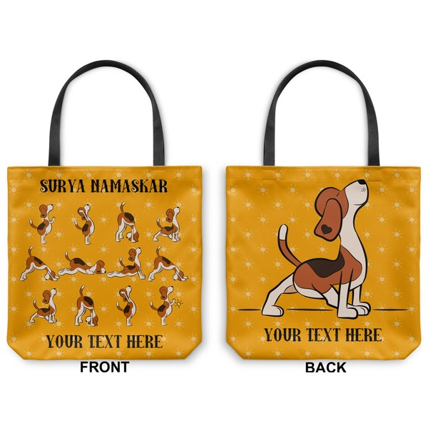 Yoga Dogs Sun Salutations Canvas Tote - Front and Back