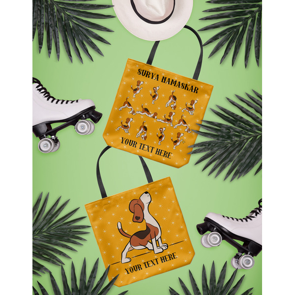 Yoga Dogs Sun Salutations Canvas Tote Lifestyle Front and Back