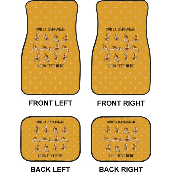 Yoga Dogs Sun Salutations Car Floor Mats Set (2F + 2B)