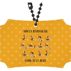 Yoga Dogs Sun Salutations Rear View Mirror Ornament (Personalized)