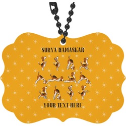 Yoga Dogs Sun Salutations Rear View Mirror Charm (Personalized)