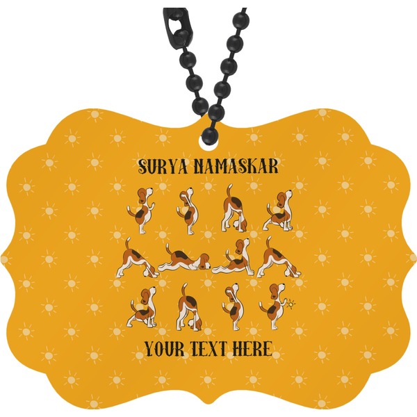 Custom Yoga Dogs Sun Salutations Rear View Mirror Decor (Personalized)