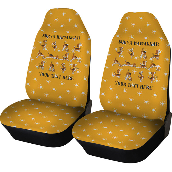 Custom Yoga Dogs Sun Salutations Car Seat Covers (Set of Two) (Personalized)