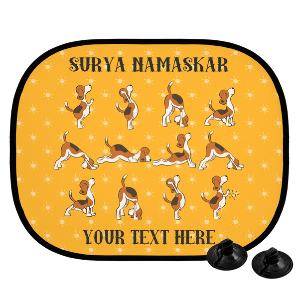 Custom Yoga Dogs Sun Salutations Car Side Window Sun Shade (Personalized)