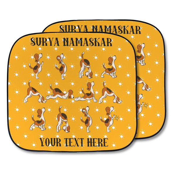 Custom Yoga Dogs Sun Salutations Car Sun Shade - Two Piece (Personalized)