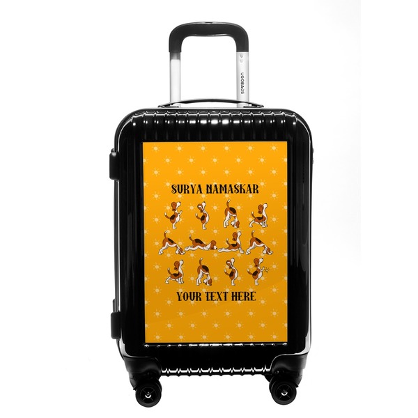 Custom Yoga Dogs Sun Salutations Carry On Hard Shell Suitcase (Personalized)