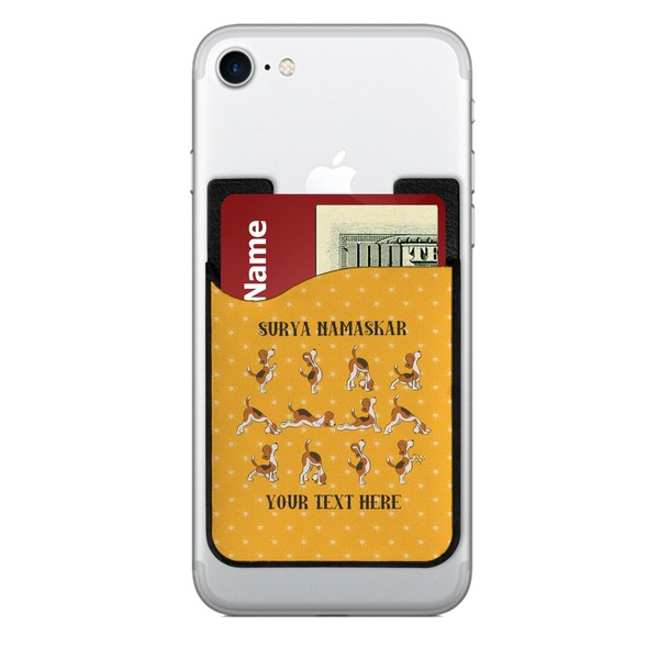 Custom Yoga Dogs Sun Salutations 2-in-1 Cell Phone Credit Card Holder & Screen Cleaner (Personalized)