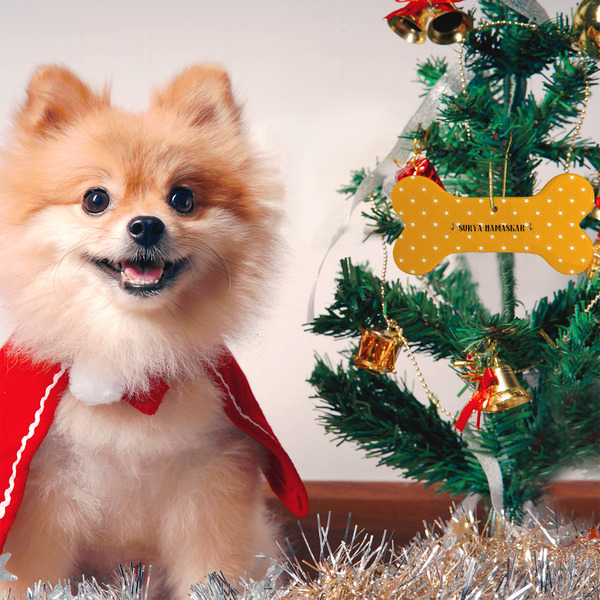 Yoga Dogs Sun Salutations Ceramic Flat Ornament - Bone (LIFESTYLE)