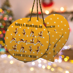 Yoga Dogs Sun Salutations Ceramic Ornament w/ Name or Text