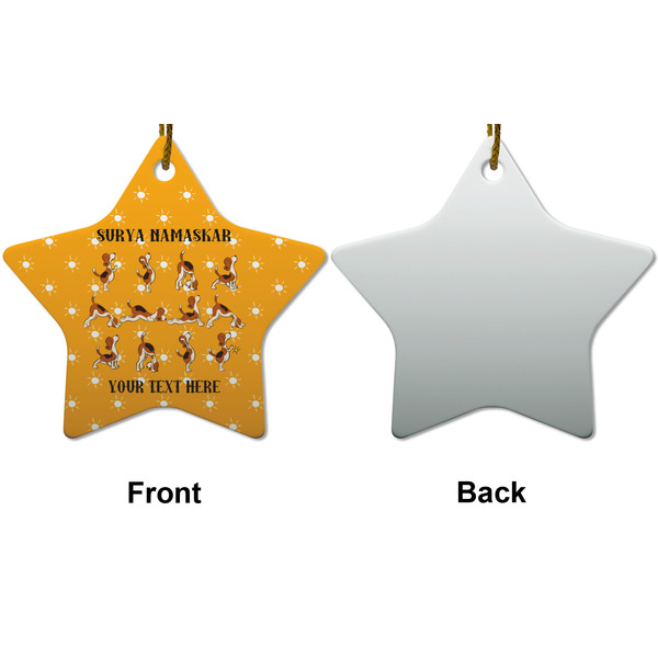 Yoga Dogs Sun Salutations Ceramic Flat Ornament - Star Front & Back (APPROVAL)