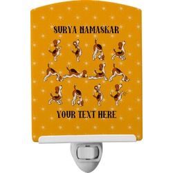 Yoga Dogs Sun Salutations Ceramic Night Light (Personalized)