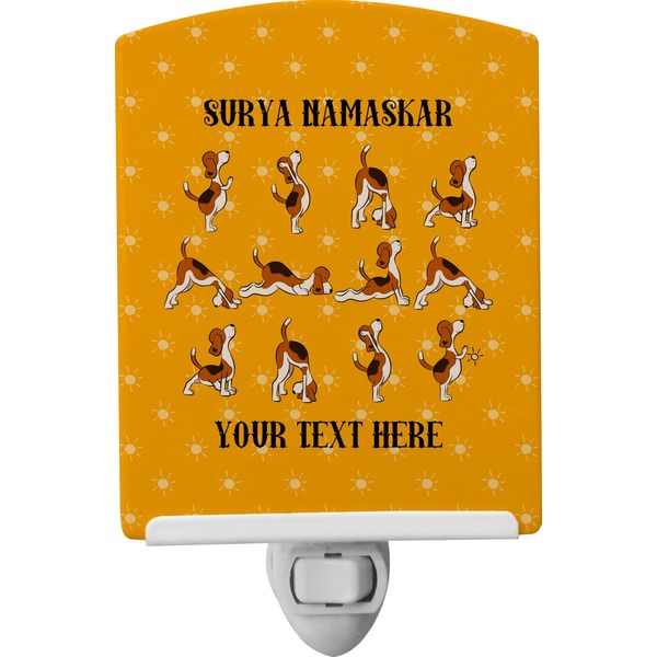 Custom Yoga Dogs Sun Salutations Ceramic Night Light (Personalized)