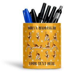 Yoga Dogs Sun Salutations Ceramic Pen Holder