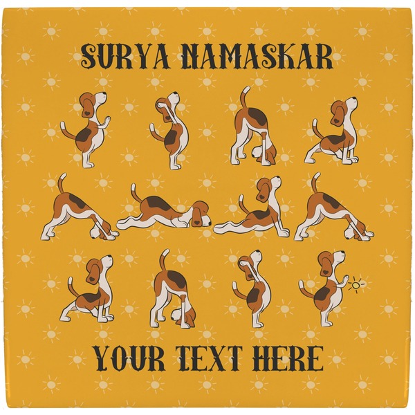 Custom Yoga Dogs Sun Salutations Ceramic Tile Hot Pad (Personalized)