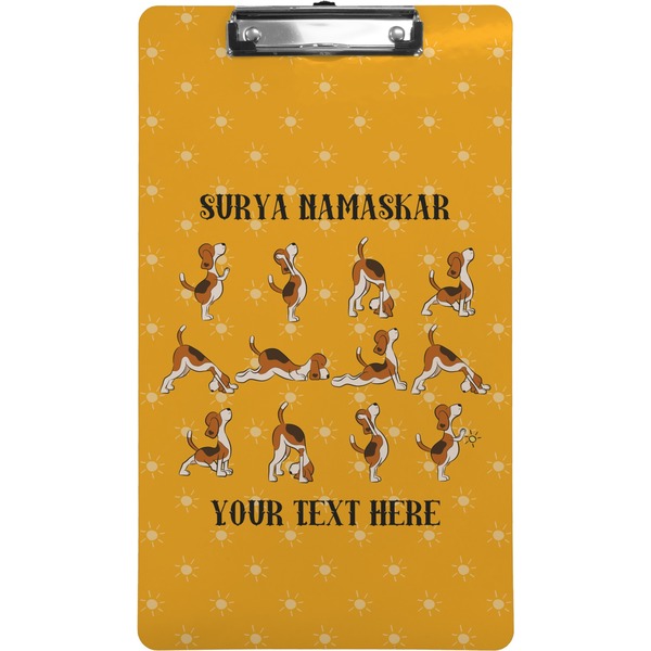 Custom Yoga Dogs Sun Salutations Clipboard (Legal Size) (Personalized)