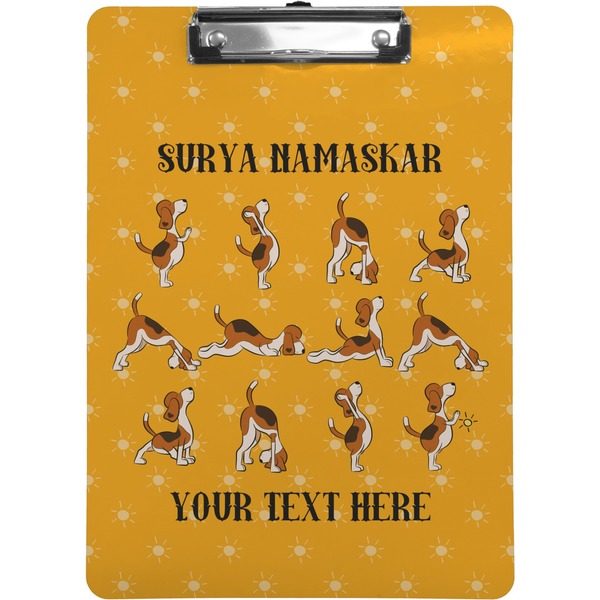 Custom Yoga Dogs Sun Salutations Clipboard (Letter Size) (Personalized)