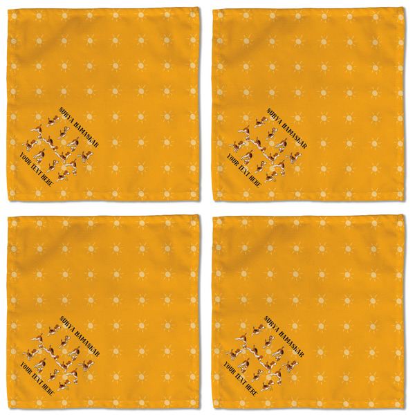 Yoga Dogs Sun Salutations Cloth Napkins - Personalized Lunch (APPROVAL) Set of 4