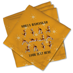 Yoga Dogs Sun Salutations Cloth Cocktail Napkins - Set of 4 w/ Name or Text