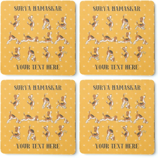 Yoga Dogs Sun Salutations Coaster Rubber Back - Apvl