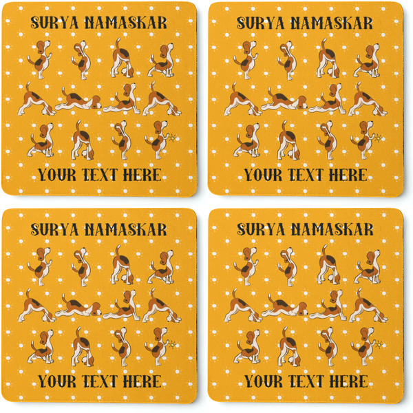 Yoga Dogs Sun Salutations Coaster Rubber Back - Apvl