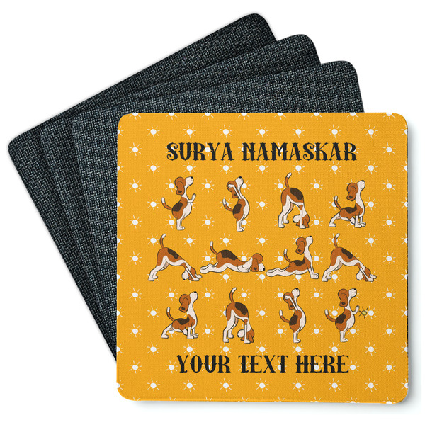 Yoga Dogs Sun Salutations Coaster Rubber Back - Main