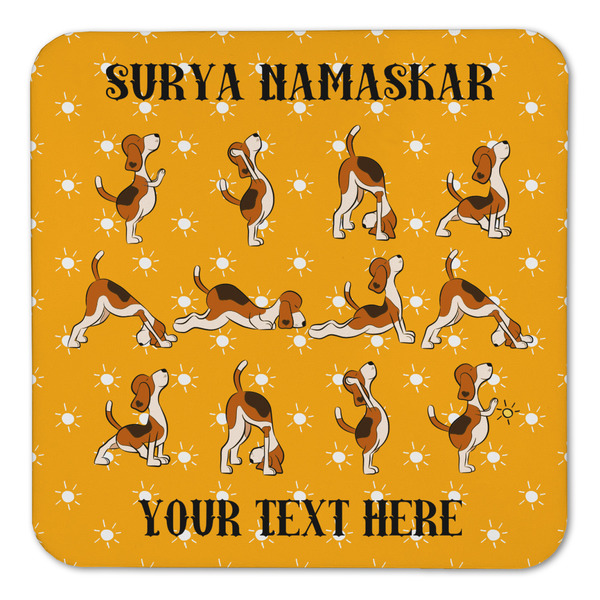 Yoga Dogs Sun Salutations Coaster Set - FRONT (one)