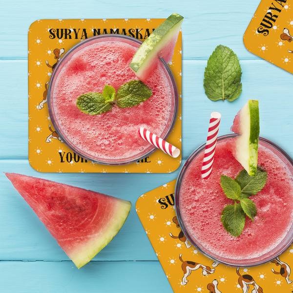 Yoga Dogs Sun Salutations Coaster Set - LIFESTYLE