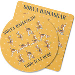 Yoga Dogs Sun Salutations Rubber Backed Coaster (Personalized)
