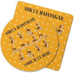 Yoga Dogs Sun Salutations Rubber Backed Coaster (Personalized)