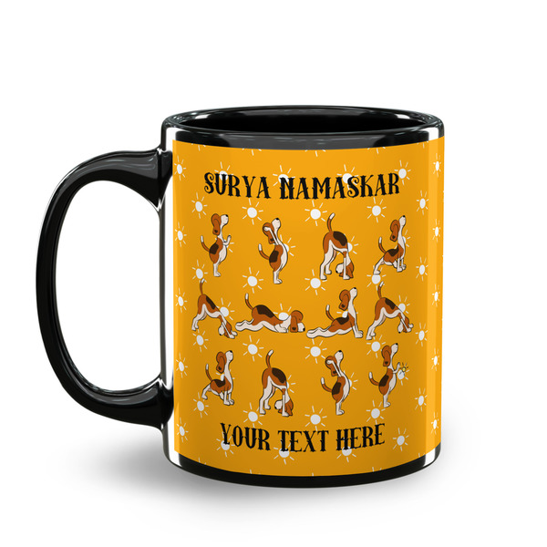 Yoga Dogs Sun Salutations Coffee Mug - 11 oz - Black