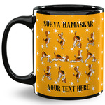 Yoga Dogs Sun Salutations 11 Oz Coffee Mug - Black (Personalized)