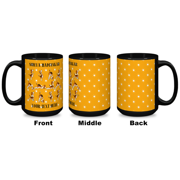Yoga Dogs Sun Salutations Coffee Mug - 15 oz - Black APPROVAL