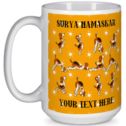 Yoga Dogs Sun Salutations 15 Oz Coffee Mug - White (Personalized)