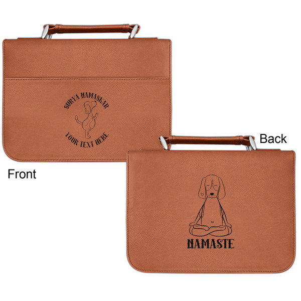 Yoga Dogs Sun Salutations Cognac Leatherette Bible Covers - Small Double Sided Apvl