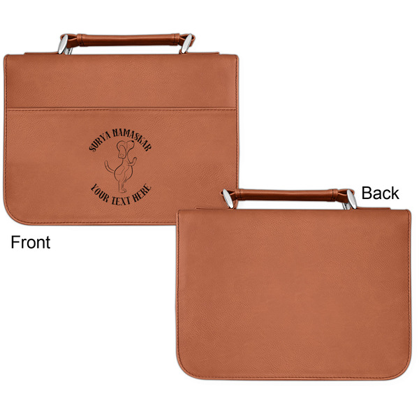 Yoga Dogs Sun Salutations Cognac Leatherette Bible Covers - Small Single Sided Apvl