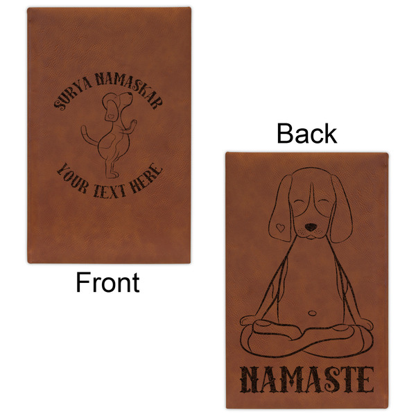 Yoga Dogs Sun Salutations Cognac Leatherette Journal - Double Sided - Apvl