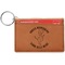 Yoga Dogs Sun Salutations Cognac Leatherette Keychain ID Holders - Front Credit Card