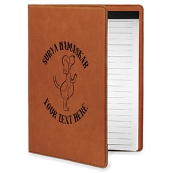 Yoga Dogs Sun Salutations Leatherette Portfolio with Notepad - Small - Double Sided (Personalized)