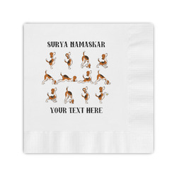Yoga Dogs Sun Salutations Coined Cocktail Napkins (Personalized)