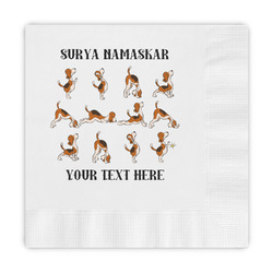 Yoga Dogs Sun Salutations Embossed Decorative Napkins (Personalized)