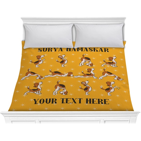 Custom Yoga Dogs Sun Salutations Comforter - King (Personalized)