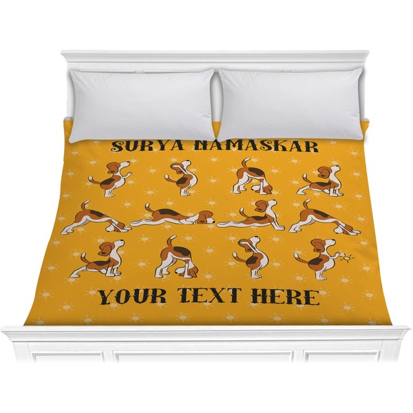 Custom Yoga Dogs Sun Salutations Comforter - King (Personalized)