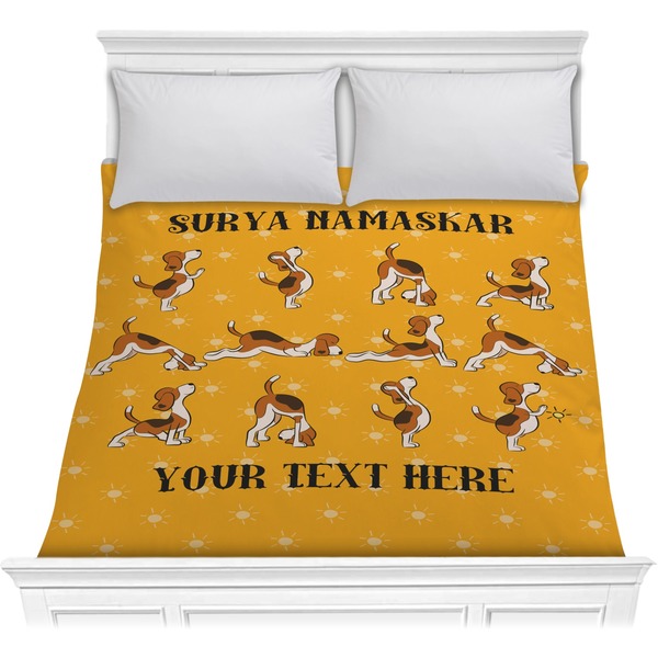 Custom Yoga Dogs Sun Salutations Comforter - Full / Queen (Personalized)