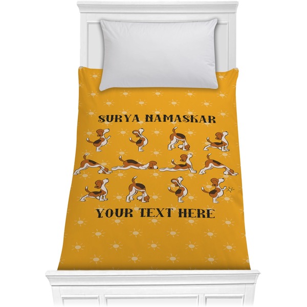 Custom Yoga Dogs Sun Salutations Comforter - Twin (Personalized)