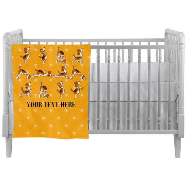 Custom Yoga Dogs Sun Salutations Crib Comforter / Quilt (Personalized)