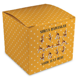 Yoga Dogs Sun Salutations Cube Favor Gift Boxes (Personalized)
