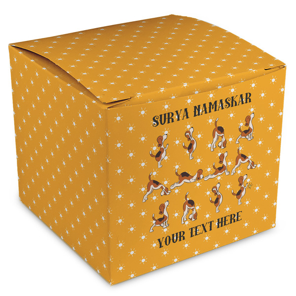 Custom Yoga Dogs Sun Salutations Cube Favor Gift Boxes (Personalized)