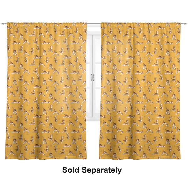 Custom Yoga Dogs Sun Salutations Curtain Panel - Custom Size