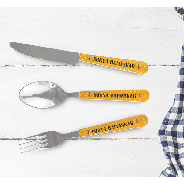 Yoga Dogs Sun Salutations Cutlery Set - w/ PLATE